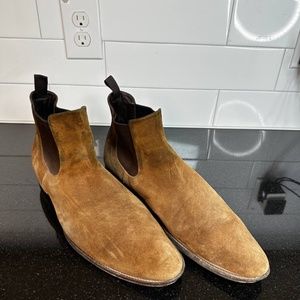 Santoni Brown Suede Chelsea Boots Men US 13